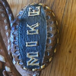 Vintage Mike Brown Leather Men's Belt 28-34 Waist